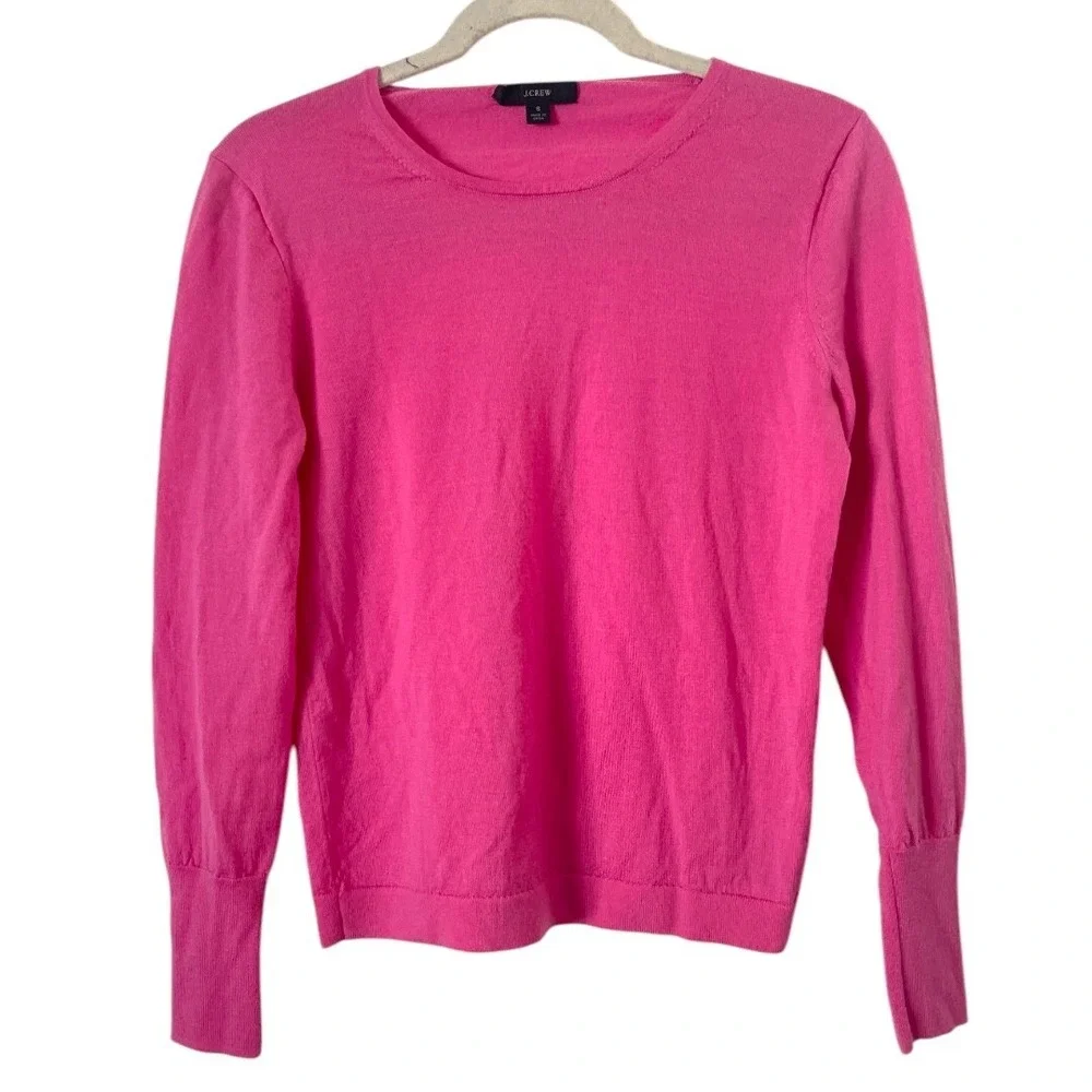J. Crew Pink Crewneck Merino Wool Sweater‎ S